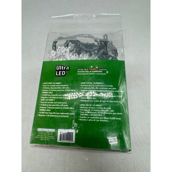 Ultra LED 10 ice cycles Light String Steady-On Twinkle Modes Wreaths Garlands - Picture 3 of 6